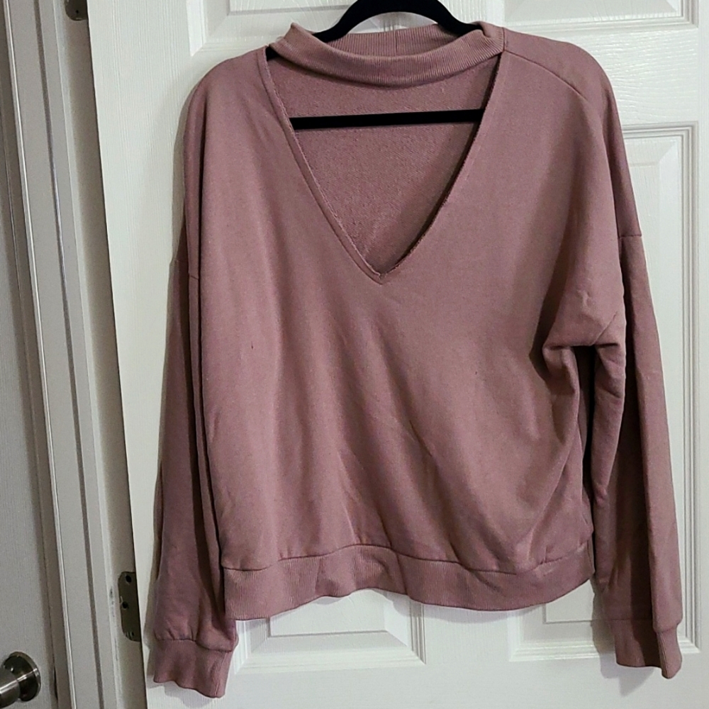 Purple cut out sweater